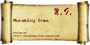Muraközy Irma névjegykártya